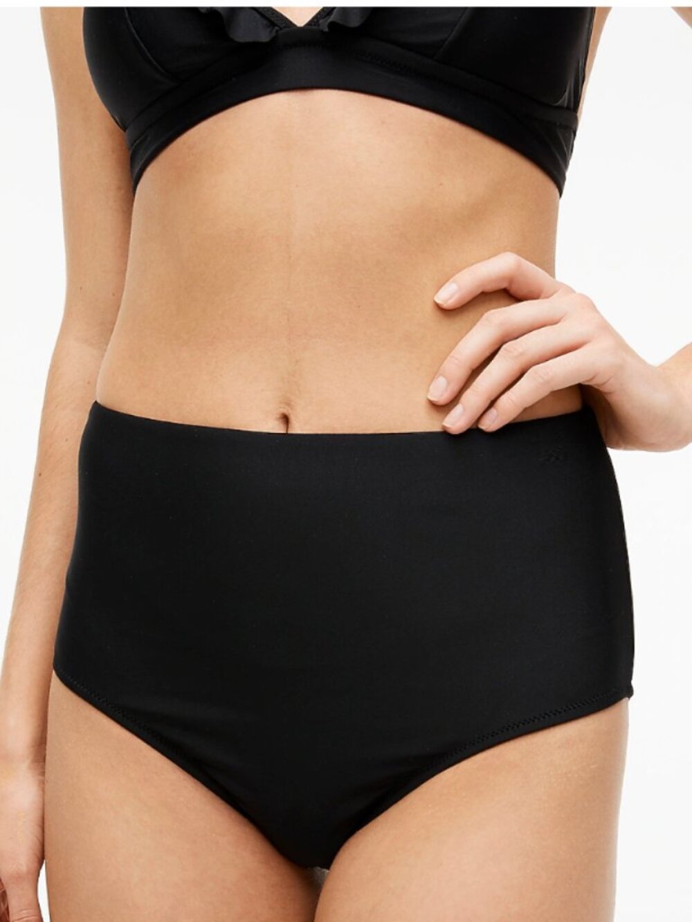 J.Crew Factory High-Waisted Black Bathing Suit Bottom